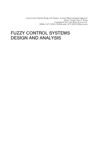 Fuzzy Control Systems Design and Analysis: A Linear Matrix Inequality Approach