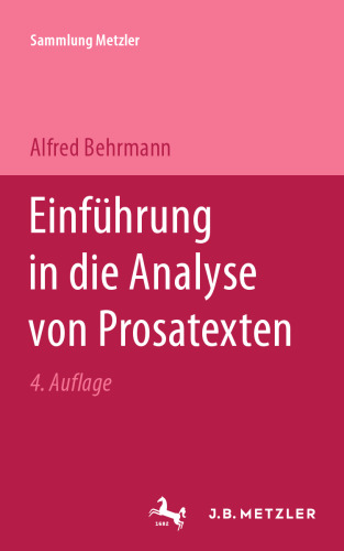  Einführung in die Analyse von Prosatexten