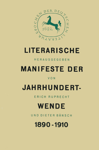 Literarische Manifeste der Jahrhundertwende 1890–1910