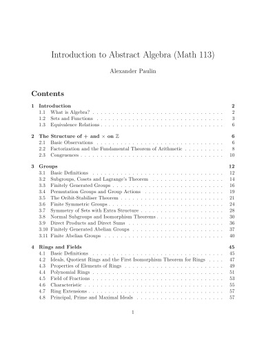 Introduction to Abstract Algebra [lecture notes]