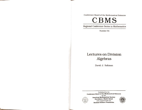 Lectures on division algebras