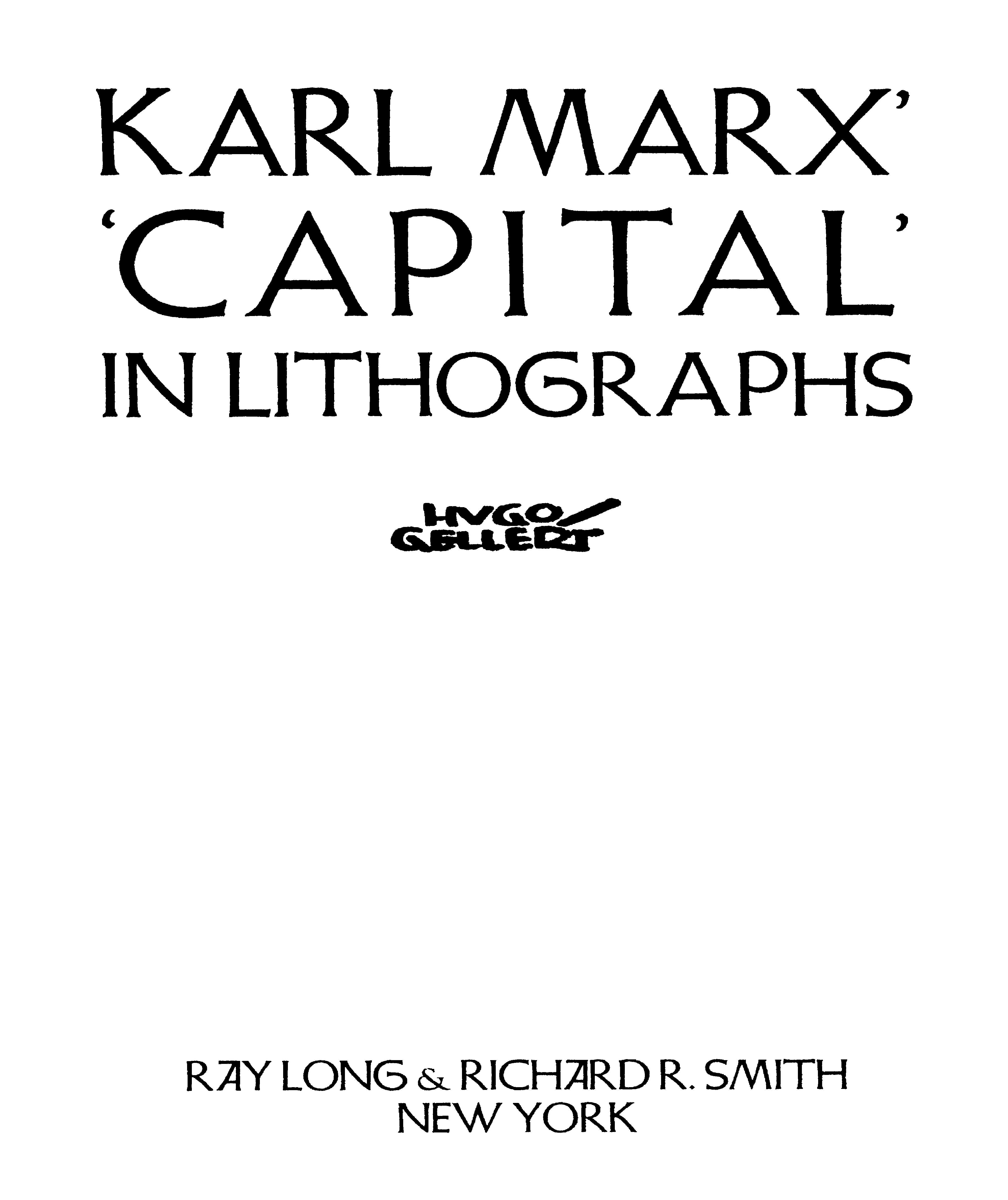 Karl Marx’ ‘Capital’ in Lithographs