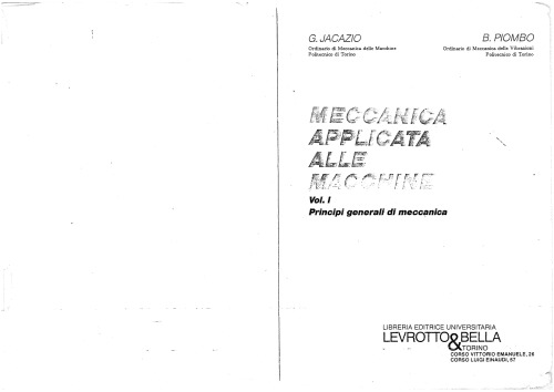 Meccanica applicata alle macchine. 1, Principi generali di meccanica