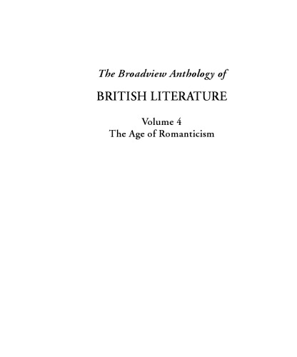 The Broadview Anthology of British Literature: Volume 4: The Age of Romanticism