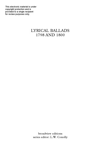 Lyrical Ballads: 1798 and 1800