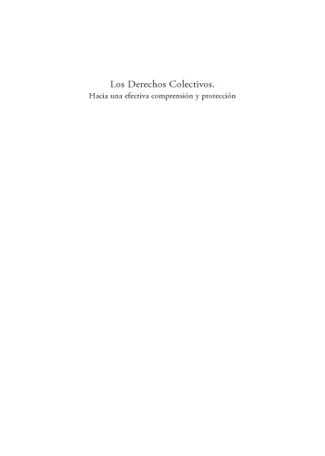 Los Derechos Colectivos. Hacia una efectiva comprensión y protección