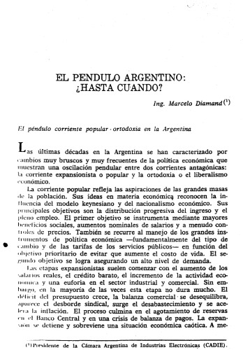 EL PENDULO ARGENTINO: ¿HASTA CUANDO?