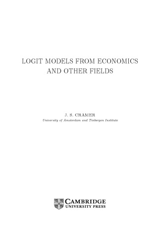 Logit Models from Economics and other Fields