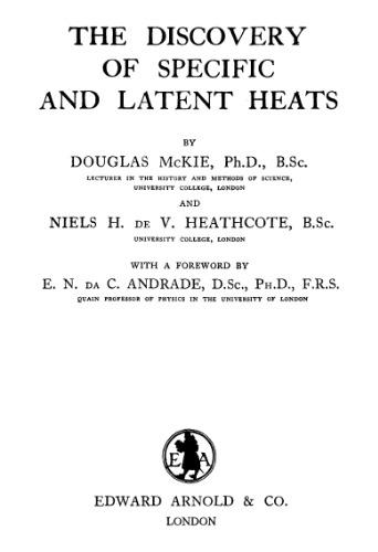 The Discovery of Specific and Latent Heats