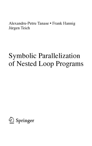 Symbolic Parallelization of Nested Loop Programs