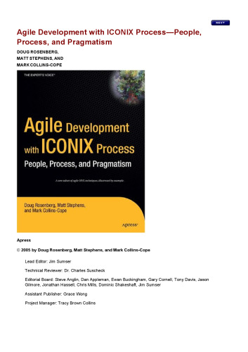 Agile Development with ICONIX Process: People, Process, and Pragmatism