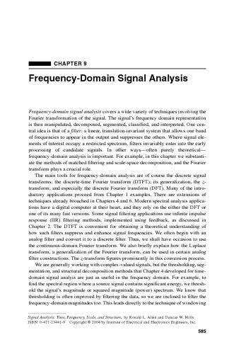 Signal Analysis: Time, Frequency, Scale, and Structure