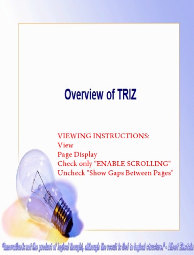 Overview of TRIZ