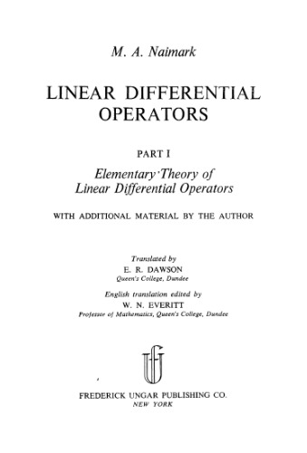 Linear Differential Operators. Part I. Elementary Theory of Linear Diferential Operators