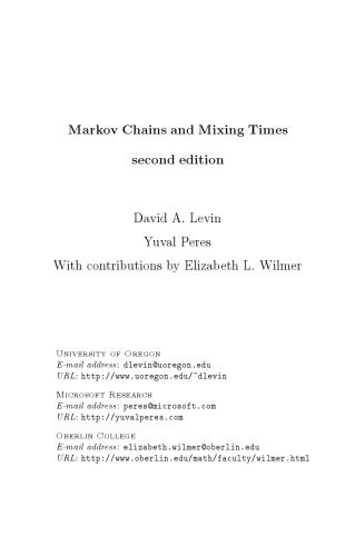 Markov Chains and Mixing Times