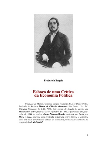 Esboço de uma Crítica da Economia Política