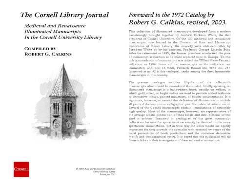 The Cornell Library Journal : Medieval and Renaissance Illuminated Manuscripts In the Cornell University Library