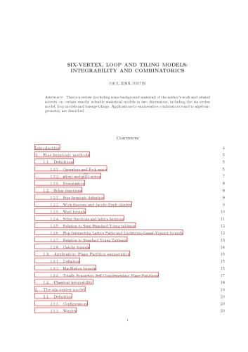 Six-vertex, loop and tiling models: integrability and combinatorics [thesis]