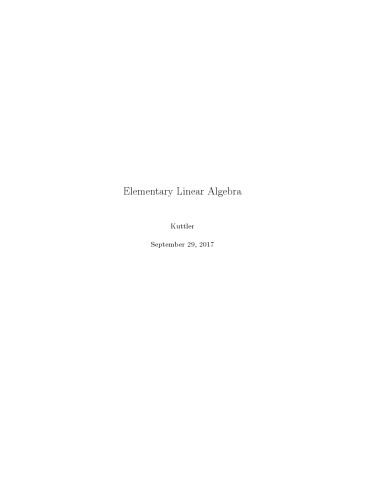 Elementary Linear Algebra