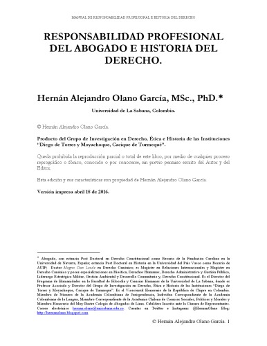 Manual de responsabilidad profesional del abogado e historia del derecho