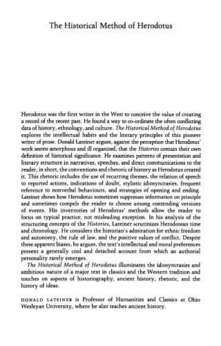 The Historical Method of Herodotus