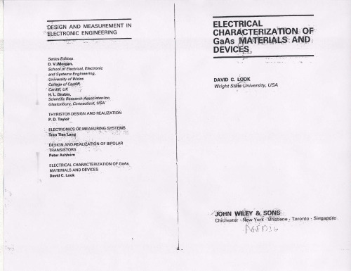 Electrical Characterization of GaAs Materials and Devices