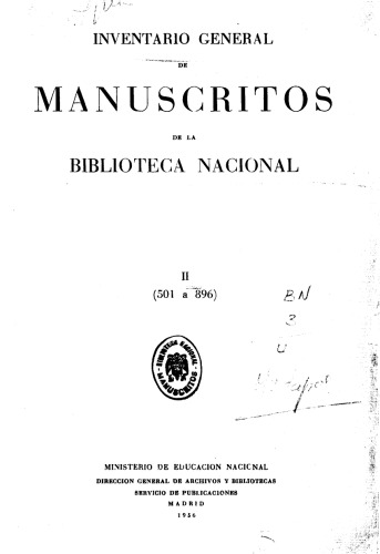 Inventario general de los manuscritos de la Biblioteca nacional