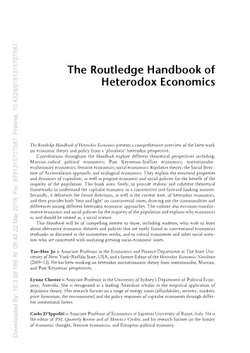 The Routledge Handbook of Heterodox Economics: Theorizing, Analyzing, and Transforming Capitalism