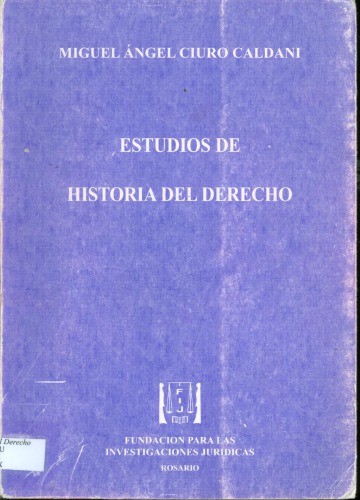 Estudios de Historia del Derecho