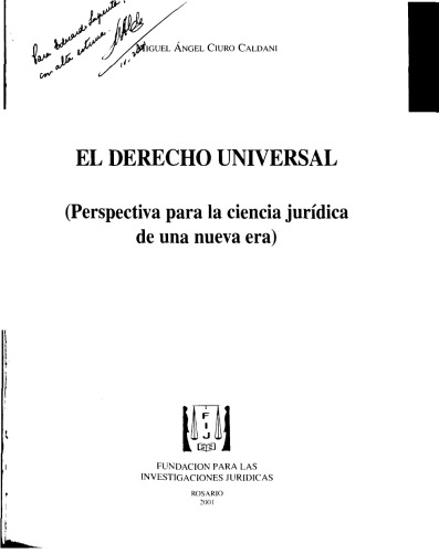 El Derecho Universal (Perspectiva para la ciencia jurídica de una nueva era)