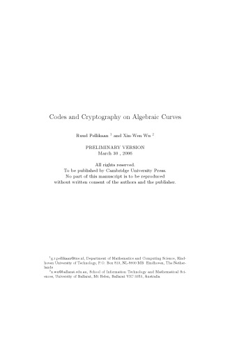 Codes and cryptography on algebraic curves