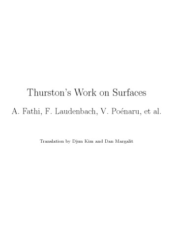 Thurston’s work on surfaces