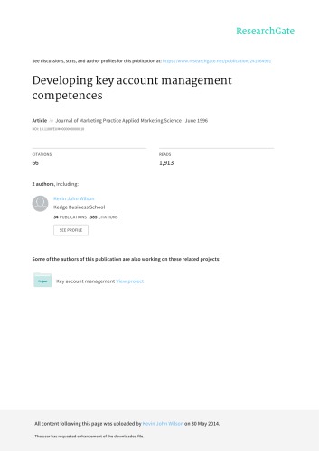 Developing key account management competences [article]