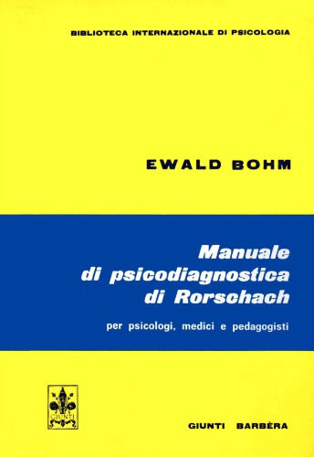 Manuale di psicodiagnostica di Rorschach