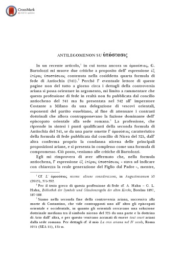 Antilegomenon su ὑπόστασις, Augustinianum Volume 54, Issue 1, June 2014, 239-243. Origen of Alexandria