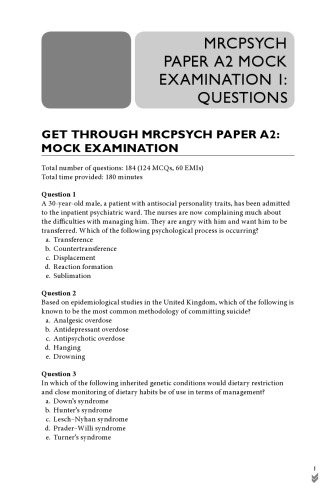 Get Through MRCPsych Paper A2: Mock Examination Papers Volume 2