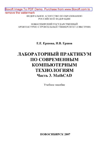 Лабораторный практикум по современным компьютерным технологиям. Часть 3. MathCAD. Учебное пособие