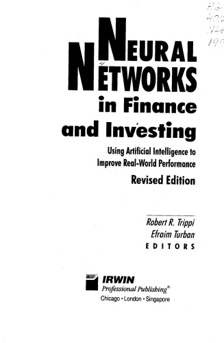 Neural Networks Finance and Investment: Using Artificial Intelligence to Improve Real-World Performance