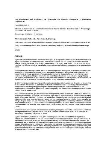 Los aborígenes del occidente de Venezuela:su historia, etnografía y afinidades lingüísticas