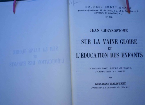 Sur la vaine gloire et l’éducation des enfants