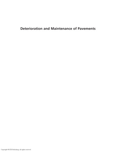 Deterioration and Maintenance of Pavements