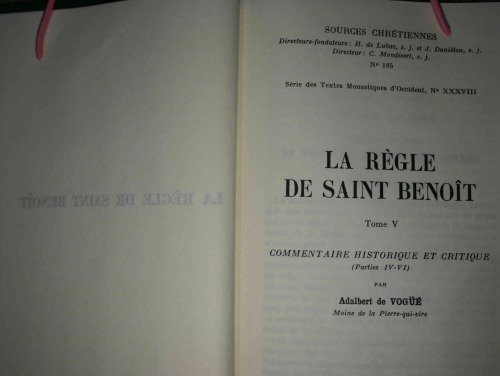 La Règle de S. Benoît, Commentaire IV-VI, tome V