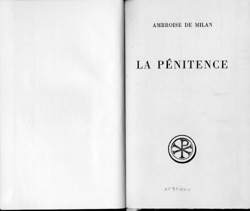 Ambroise de Milan : La Pénitence