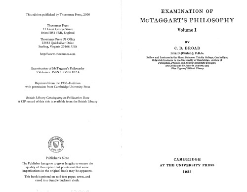 Examination of McTaggart’s Philosophy