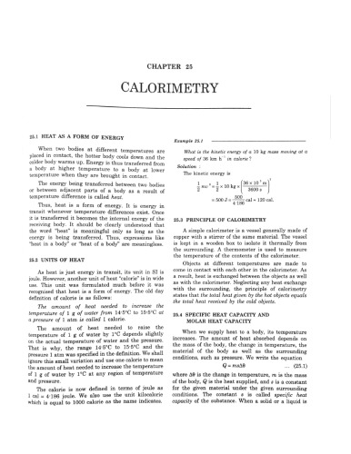 HCV Chapter 25 Calorimetry Concepts of Physics H C Verma IIT JEE Part 2 various Engineering Entrance Exams