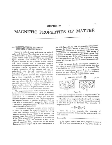 HCV Chapter 37 Magnetic Properties of Matter Concepts of Physics H C Verma IIT JEE Part 2 various Engineering Entrance Exams