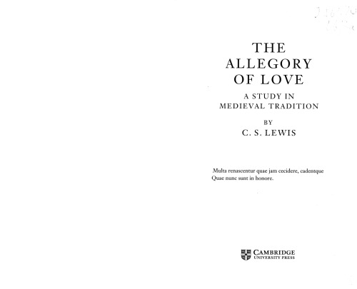 The Allegory of Love: A Study in Medieval Tradition