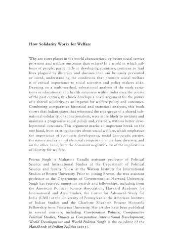 How Solidarity Works for Welfare: Subnationalism and Social Development in India