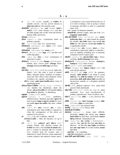 Benabena dictionary