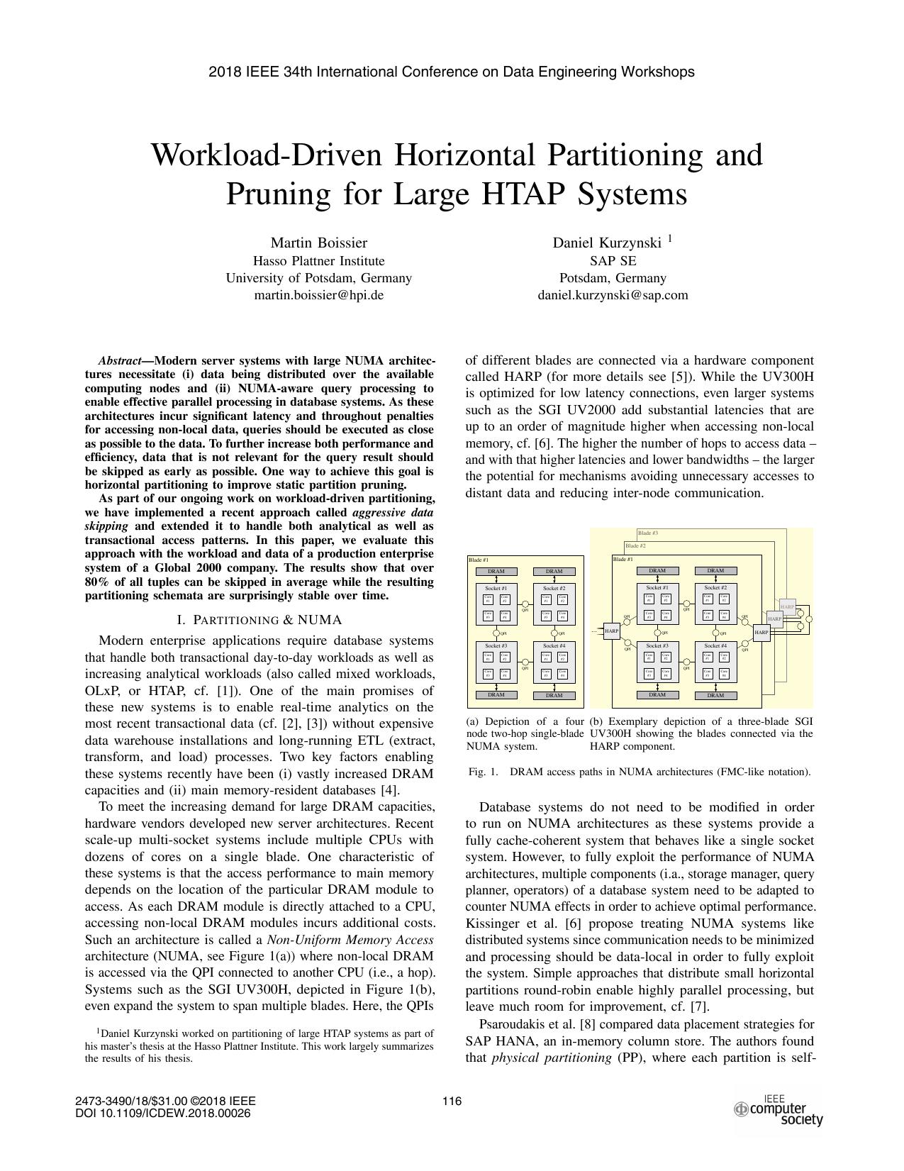 Workload-Driven Horizontal Partitioning and Pruning for Large HTAP Systems [article]